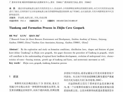 织金洞地质公园内的天坑及其形成过程